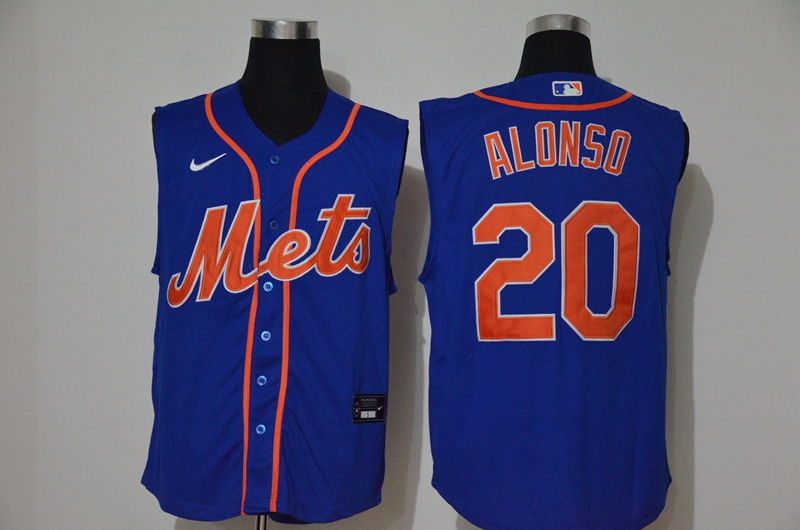 Personalized Mets 20 Pete Alonso Royal Cool Base Sleeveless Jersey