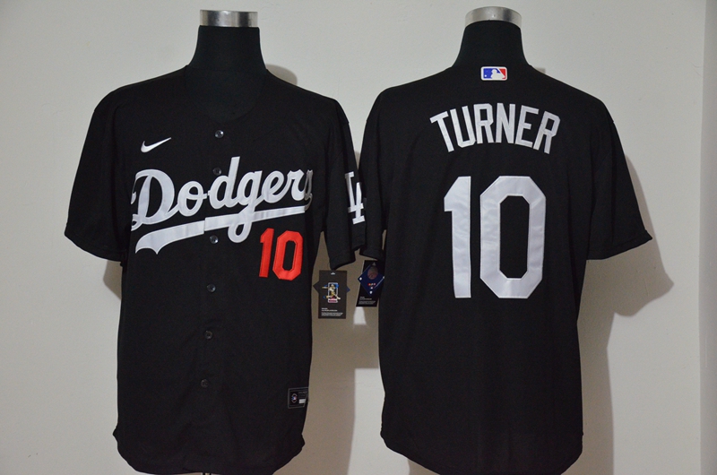 Personalized Dodgers 10 Justin Turner Black 2020 Cool Base Jersey