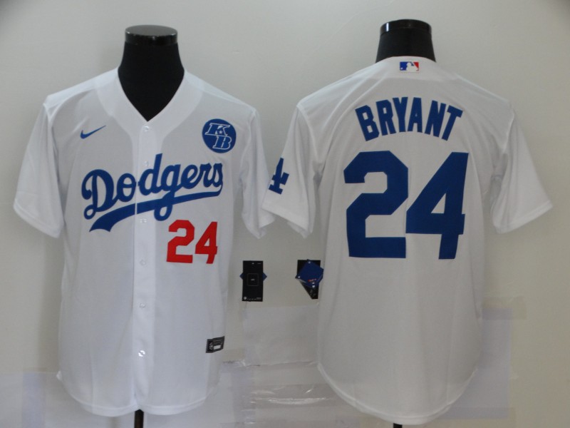 Personalized Dodgers 24 Kobe Bryant White 2020 KB Cool Base Jersey