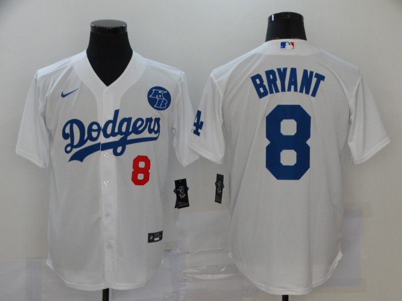 Personalized Dodgers 8 Kobe Bryant White 2020 KB Cool Base Jerseys