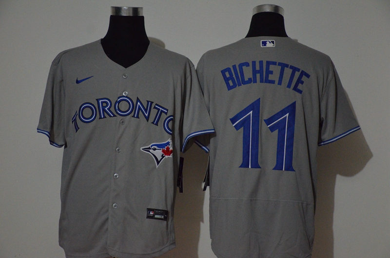 Personalized Blue Jays 11 Bo Bichette Gray 2020 Flexbase Jersey