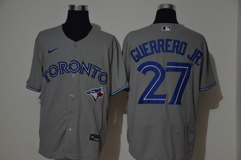 Personalized Blue Jays 27 Vladimir Guerrero Jr. Gray 2020 Flexbase Jersey