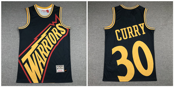 Personalized Warriors 30 Stephen Curry Black Hardwood Classics Jersey