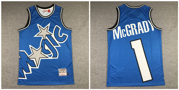 Personalized Magic 1 Tracy McGrady Blue Hardwood Classics Jersey