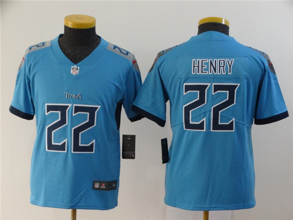 Personalized Youth Titans 22 Derrick Henry Blue Youth New Untouchable Player Limited Jersey