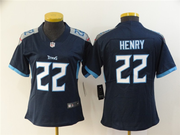 Personalized Women Titans 22 Derrick Henry Navy Women New Untouchable Limited Jersey
