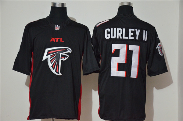 Personalized Falcons 21 Todd Gurley II Black Team Big Logo Untouchable Limited Jersey