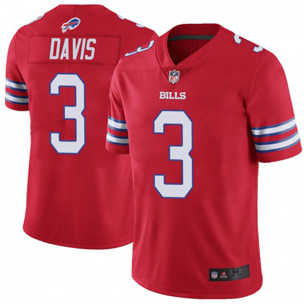 Personalized Bills 3 Gabriel Davis Red 2020 NFL Draft Color Rush Limited Jersey