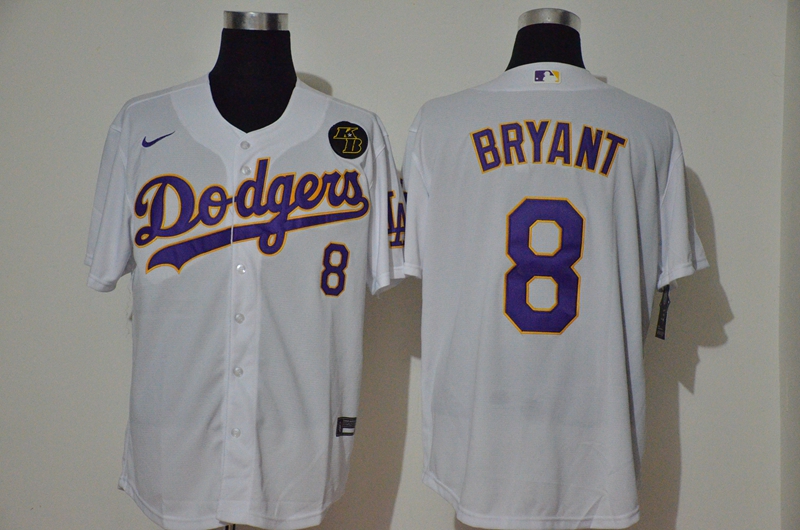 Personalized Dodgers 8 Kobe Bryant White 2020 KB Cool Base Jersey