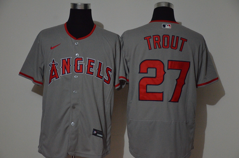 Personalized Angels 27 Mike Trout Gray 2020 Flexbase Jersey