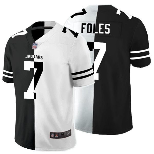 Personalized Jaguars 7 Nick Foles Black And White Split Untouchable Limited Jersey