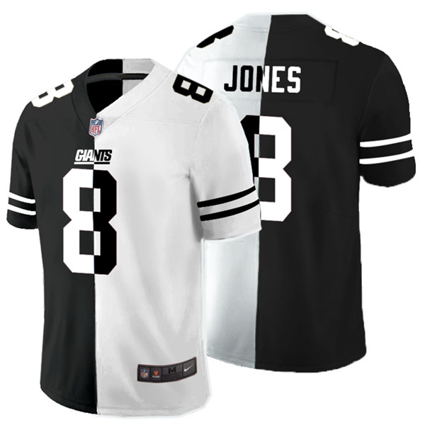 Personalized Giants 8 Daniel Jones Black And White Split Untouchable Limited Jersey