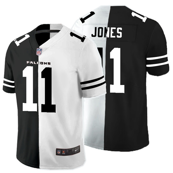 Personalized Falcons 11 Julio Jones Black And White Split Untouchable Limited Jersey