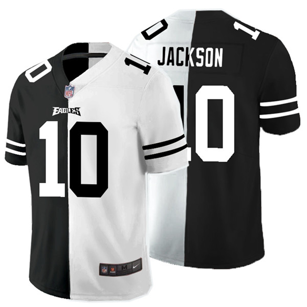 Personalized Eagles 10 DeSean Jackson Black And White Split Untouchable Limited Jersey