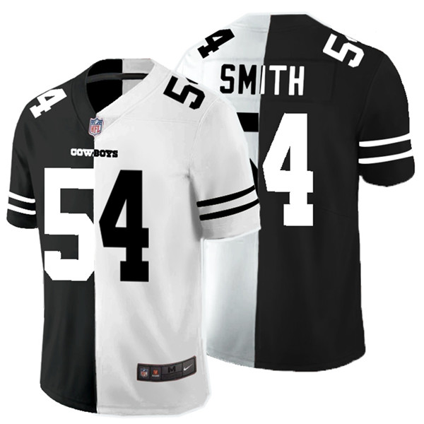 Personalized Cowboys 54 Jaylon Smith Black And White Split Untouchable Limited Jersey
