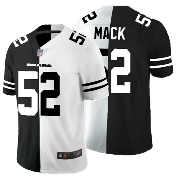 Personalized Bears 52 Khalil Mack Black And White Split Untouchable Limited Jersey