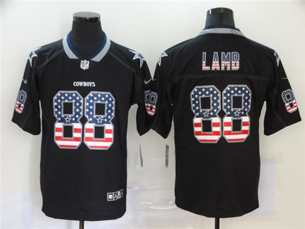 Personalized Cowboys 88 Ceedee Lamb Black USA Flag Fashion Limited Jersey