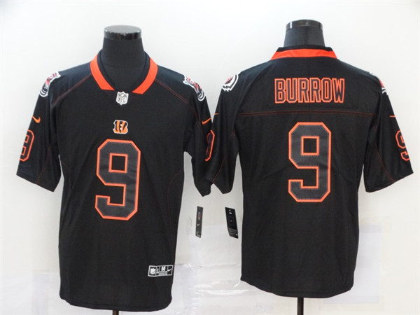 Personalized Bengals 9 Joe Burrow Black Shadow Legend Limited Jersey