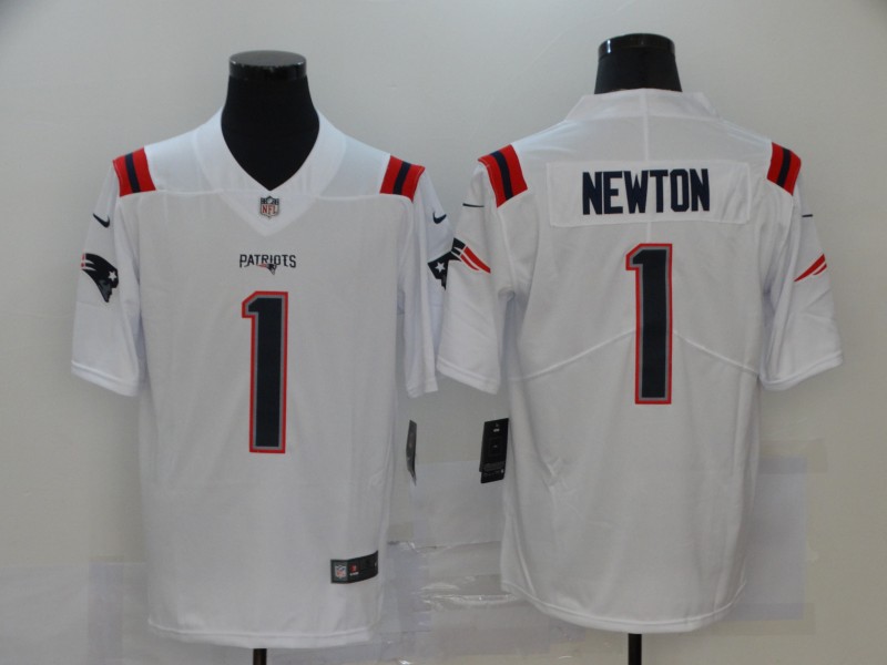 Personalized Patriots 1 Cam Newton White Untouchable Limited Jersey