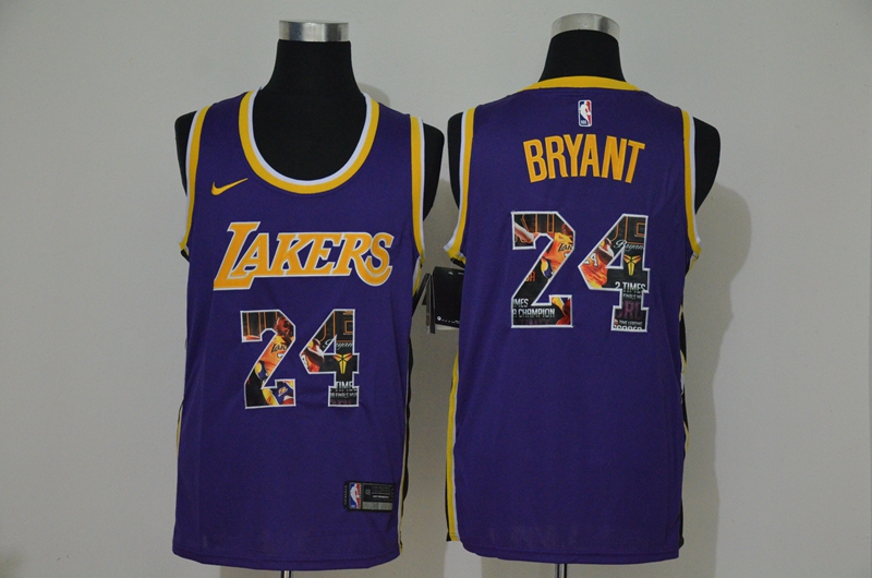 Personalized Lakers 24 Kobe Bryant Purple Fashion Swingman Jersey