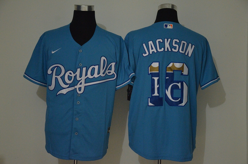Personalized Royals 16 Bo Jackson Light Blue 2020 Cool Base Fashion Jersey
