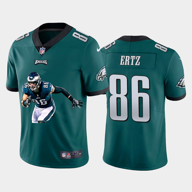 Personalized Eagles 86 Zach Ertz Green Player Name Logo Untouchable Limited Jersey