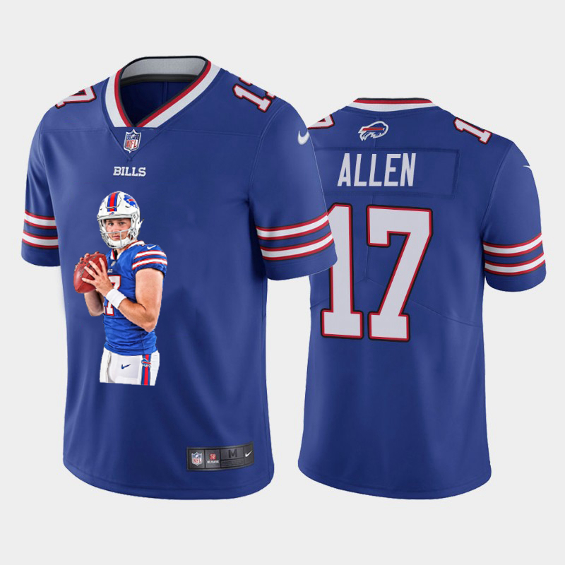 Personalized Bills 17 Josh Allen Royal Player Name Logo Untouchable Limited Jersey