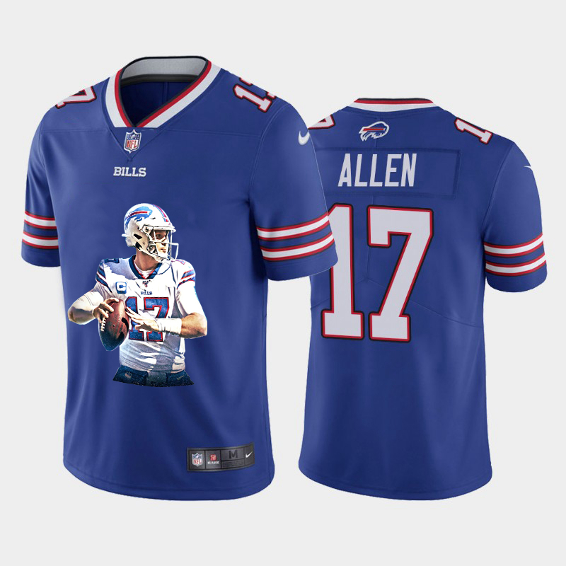 Personalized Bills 17 Josh Allen Royal Player Name White Logo Untouchable Limited Jersey