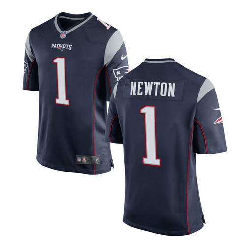 Personalized Men’s New England Patriots #1 Cam Newton Limited Navy Jersey