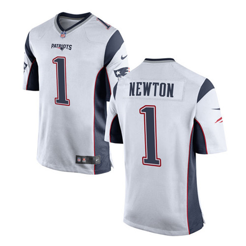 Personalized Men’s New England Patriots #1 Cam Newton Limited White Jersey