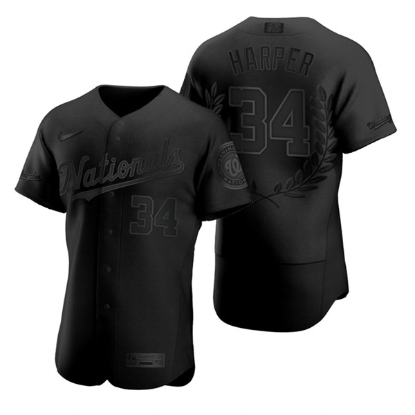 Personalized Nationals 34 Bryce Harper Black Flexbase Fashion Jersey