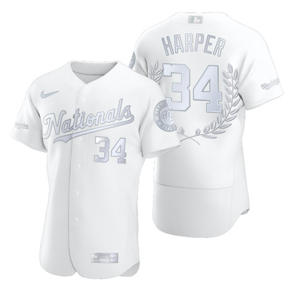 Personalized Nationals 34 Bryce Harper White Flexbase Fashion Jersey