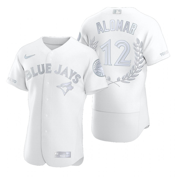 Personalized Blue Jays 12 Roberto Alomar White Flexbase Fashion Jersey