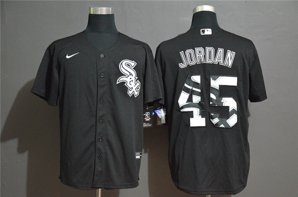 Personalized White Sox 45 Michael Jordan Black 2020 Cool Base Fashion Jersey