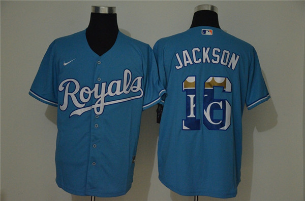 Personalized Royals 16 Bo Jackson Light Blue 2020 Cool Base Fashion Jersey