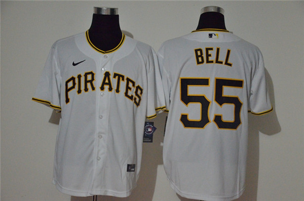 Personalized Pirates 55 Josh Bell White 2020 Cool Base Jersey