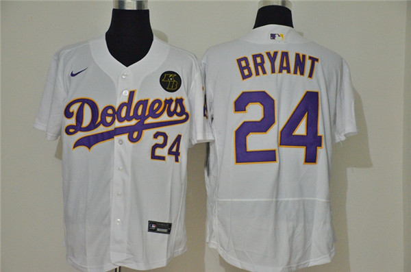 Personalized Dodgers 24 Kobe Bryant White 2020 KB Flexbase Jersey
