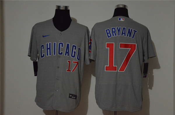 Personalized Cubs 17 Kris Bryant Gray 2020 Cool Base Jersey