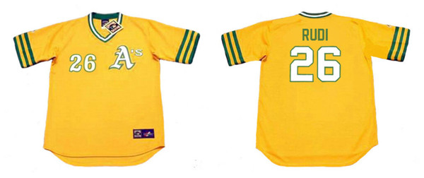 Personalized Athletics 26 JOE RUDI Yellow 1972 Throwback Jersey