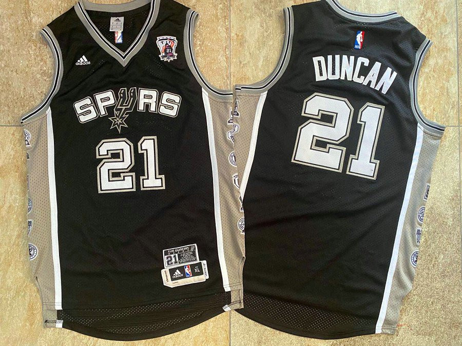 Personalized Spurs 21 Tim Duncan Black Retired Commemorative Edition Swingman Mesh Jersey