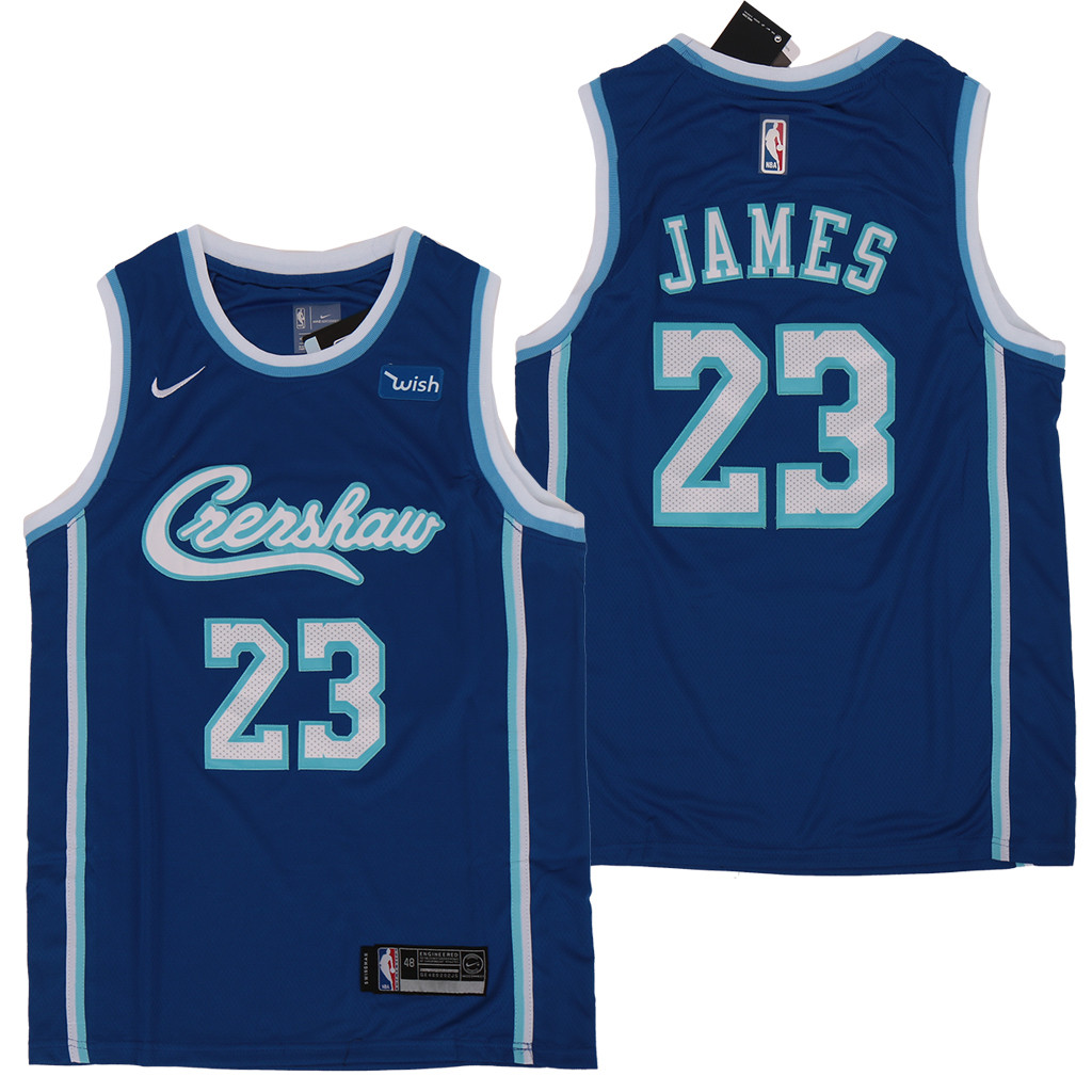 Personalized Lakers 23 Lebron James Blue City Edition Swingman Jersey