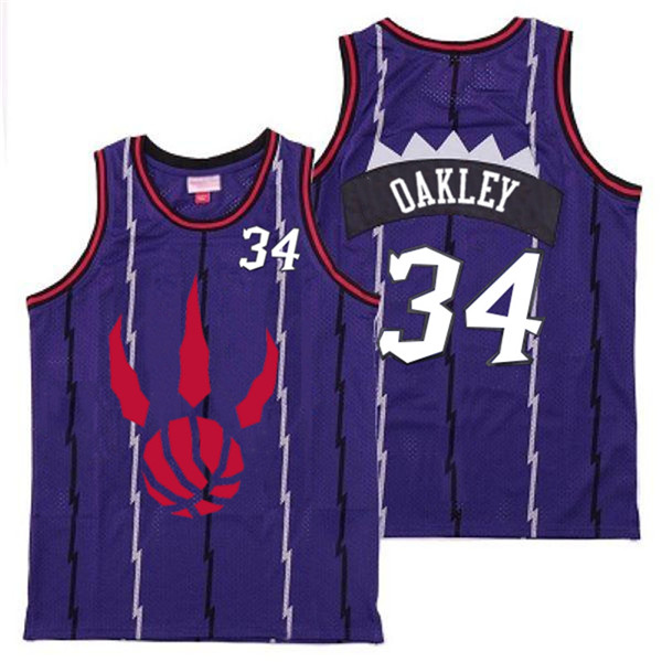 Personalized Raptors 34 Charles Oakley Purple Throwback Jerseys