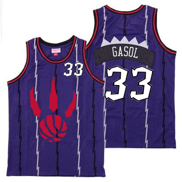 Personalized Raptors 33 Marc Gasol Purple Throwback Jerseys