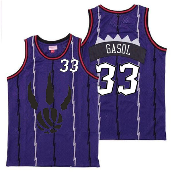 Personalized Raptors 33 Marc Gasol Purple Throwback Jersey 1