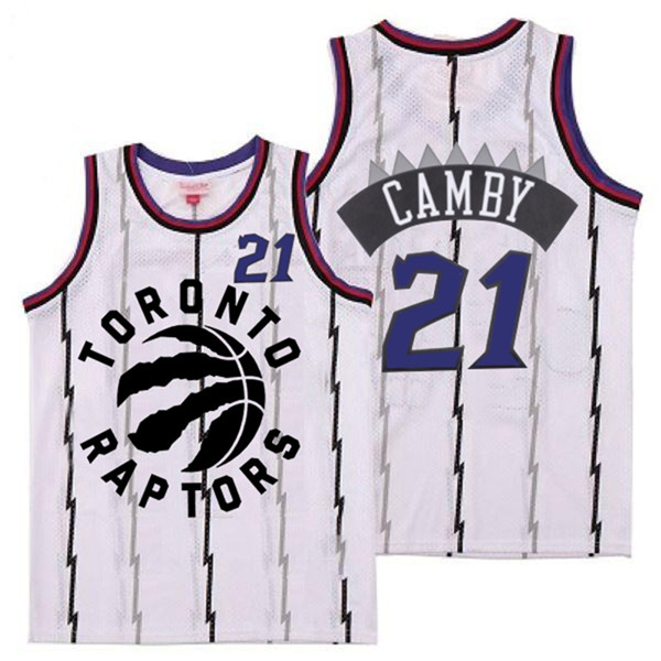 Personalized Raptors 21 Marcus Camby White Retro Jersey