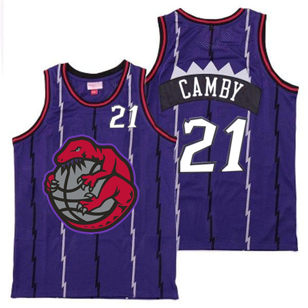 Personalized Raptors 21 Marcus Camby Purple Retro Jerseys 3