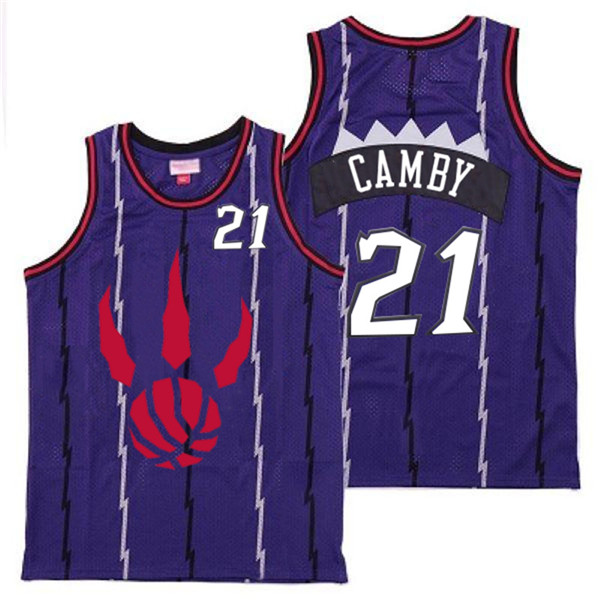 Personalized Raptors 21 Marcus Camby Purple Throwback Jerseys