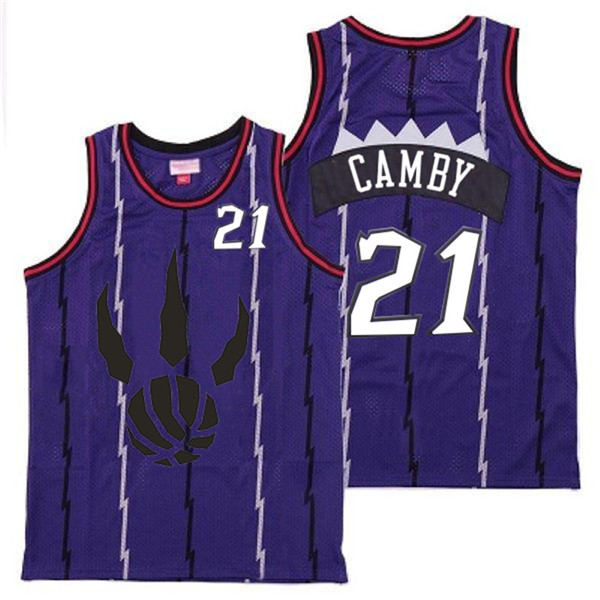Personalized Raptors 21 Marcus Camby Purple Throwback Jersey 1