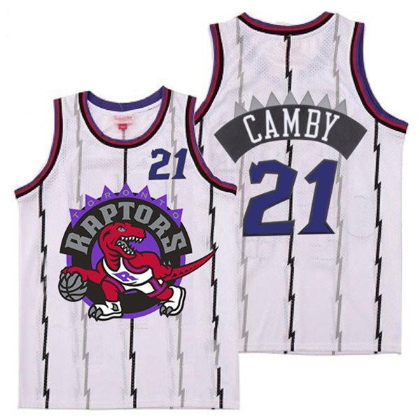 Personalized Raptors 21 Marcus Camby White Big Logo Retro Jersey 7