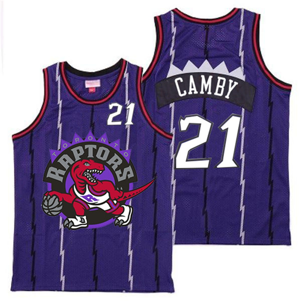 Personalized Raptors 21 Marcus Camby Purple Big Logo Retro Jersey 9
